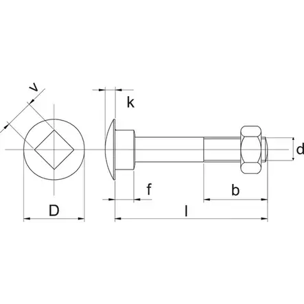 Lukkoruuvi M12 4.6 mutterilla - Pultit ja mutterit, metrinen kierre - 8716106616770 - 2