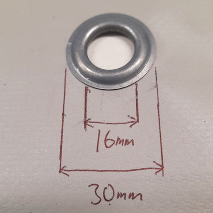 Purjerengas 16 mm 25 kpl/pkt - Peitteet, pressut - 8719493903720 - 2