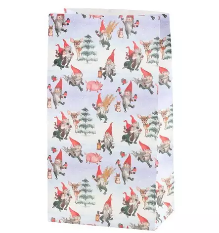 Nisse Paperipussi 13x8x24 cm 12 kpl/pkt - Joulukoristeet - 6410416565170 - 1