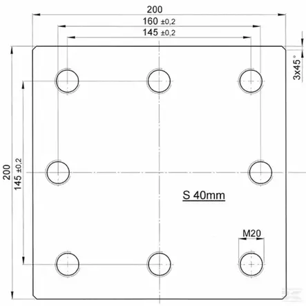 Hitsattava laippa Scharmüller 145x145 - Kuulavetolaitteet - 00645000 - 2