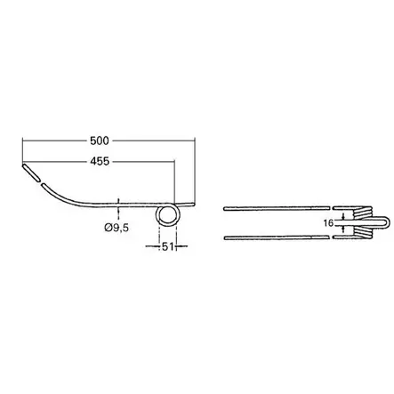 Karhottimen piikki 500 x 92 x 9,5 mm - Noukkimet - 8716106161140 - 2