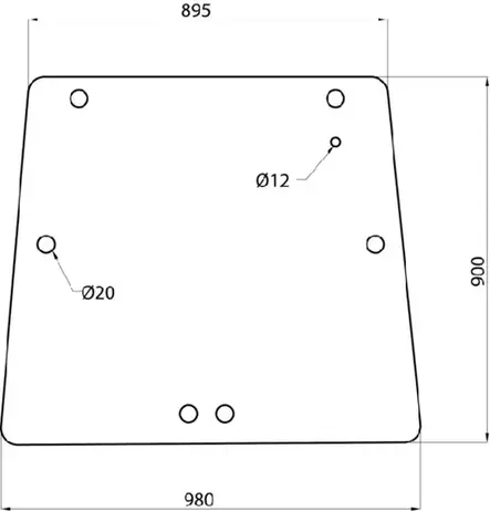 Takalasi, ylempi (MF 3618433M2) - Ohjaamon lasit - 3660980022620 - 1