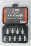 Torxkärkisarja 9-os. 1/2" - Ruuvimeisselit ja -sarjat - 6430032153070 - 1