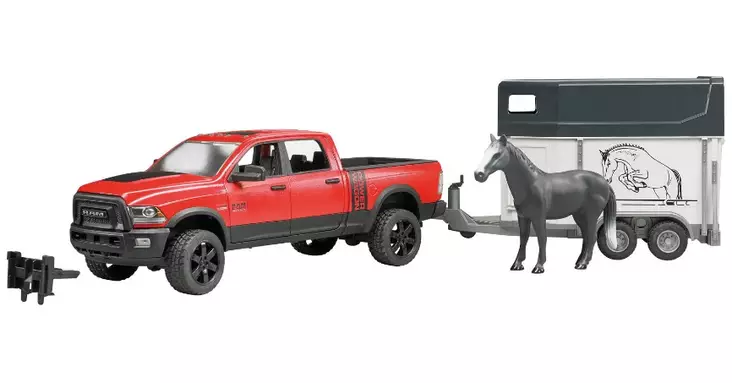 Bruder RAM 2500 Power Wagon ja hevostraileri - Bruder työkonelelut - 8719593315560 - 1