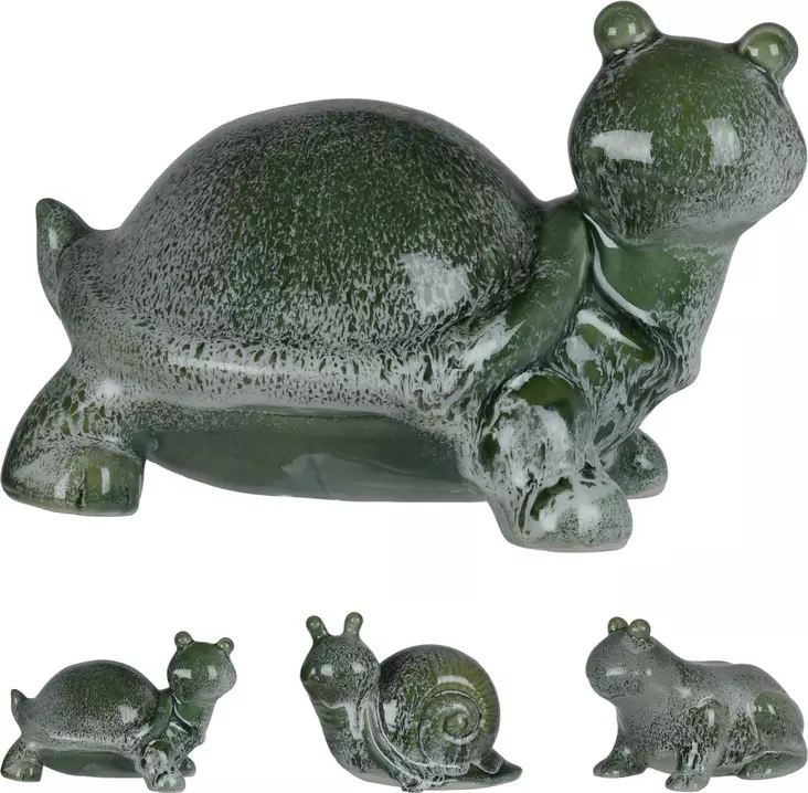 Eläinpatsas vihreä lasitettu - Puutarhapatsaat, koristeet - 8720573193030 - 1