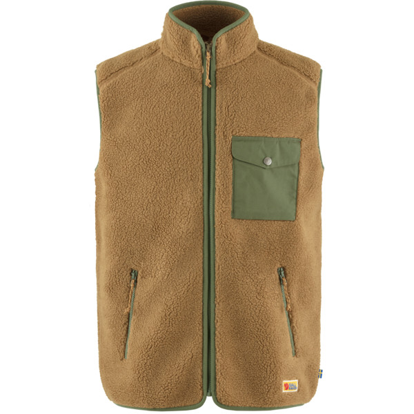 Fjällräven Vardag Pile Fleece Vest M Buckwheat Brown-Laurel Green - Retkeilyasusteet - 7323450790530 - 1