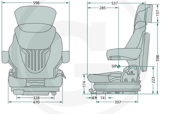 GRAMMER ilmaistuin Primo L PVC - Traktorin istuimet - gr000000240 - 1