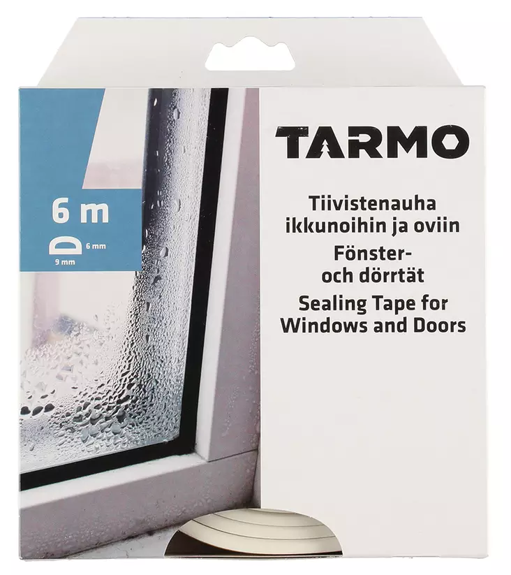 Ikkunatiiviste D-profiili valkoinen 6 m - Teipit - 6410413239210 - 2