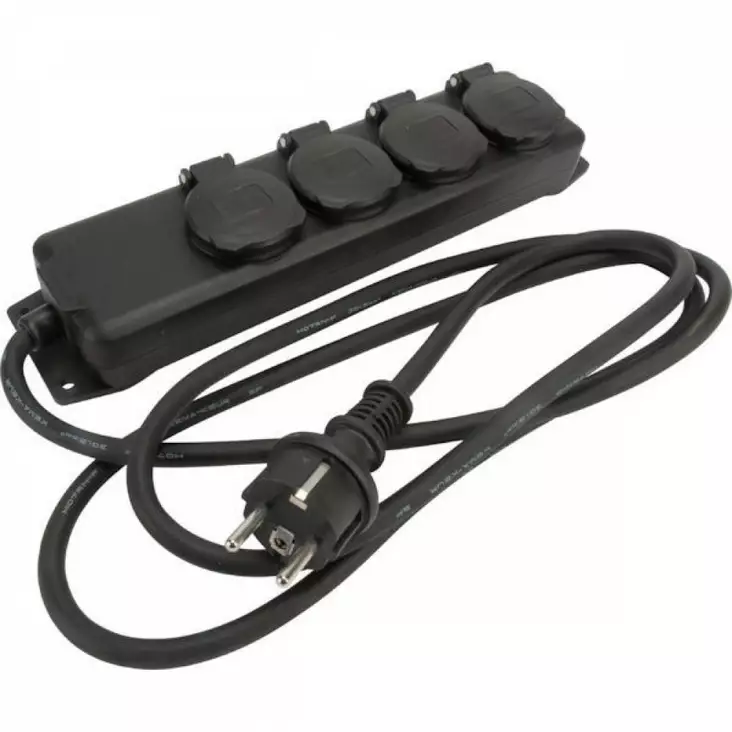 Jatkojohto 4-os. 2 metriä IP44 - Jatkojohdot - 4007123575930 - 1