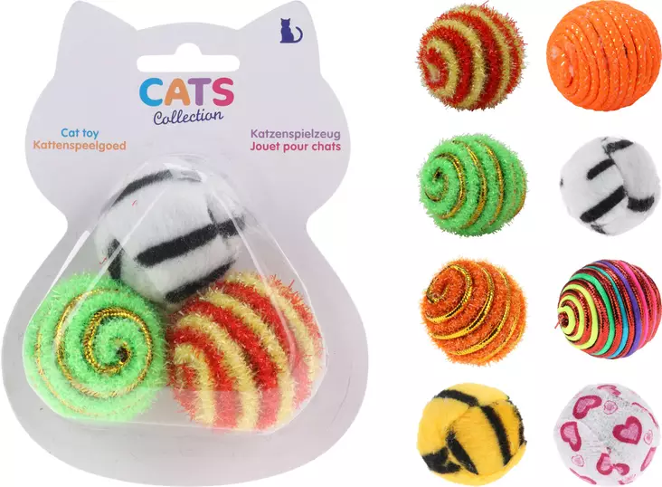 Kissan pallo 3 kpl/pkt - Lemmikkilelut - 8720573073790 - 1