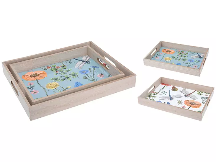 Kukat ja hyönteiset tarjotin 25x35x4,5cm - Tarjoiluastiat, kattaus - 8719202972900 - 1