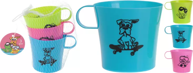 Lasten muki värikäs 3 kpl/setti - Muut talousmuovit - 8711295175350 - 2