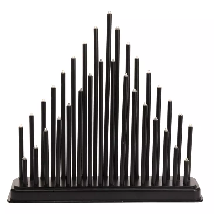 Led-kynttelikkö 33-os. musta - Tunnelmavalot - 8719202774030 - 1