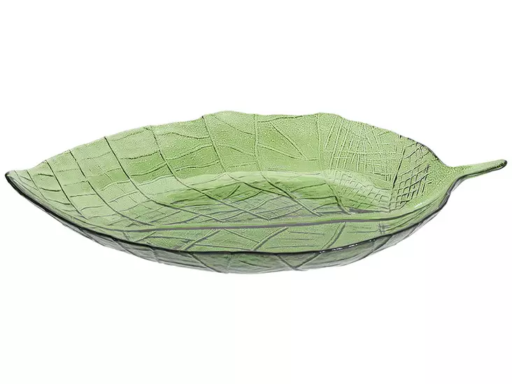Lehti tarjoilulautanen lasia 36 cm - Tarjoiluastiat, kattaus - 8719202877830 - 1