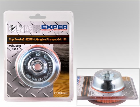 Nailonkuppiharja 75 mm x M14 - Hiomatarvikkeet - 6438081003810 - 1