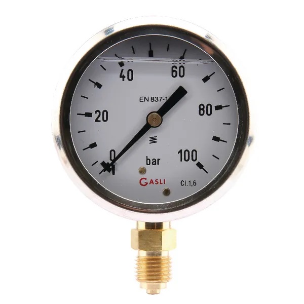 Painemittari Ø 63 mm 0-100 bar ¼", pohjakiinnitys - Painemittarit - 8719593255200 - 1