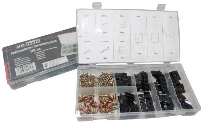 Peltimutteri-/ruuvilajitelma 170-os. - Autotarvikkeet - 6430032157580 - 1