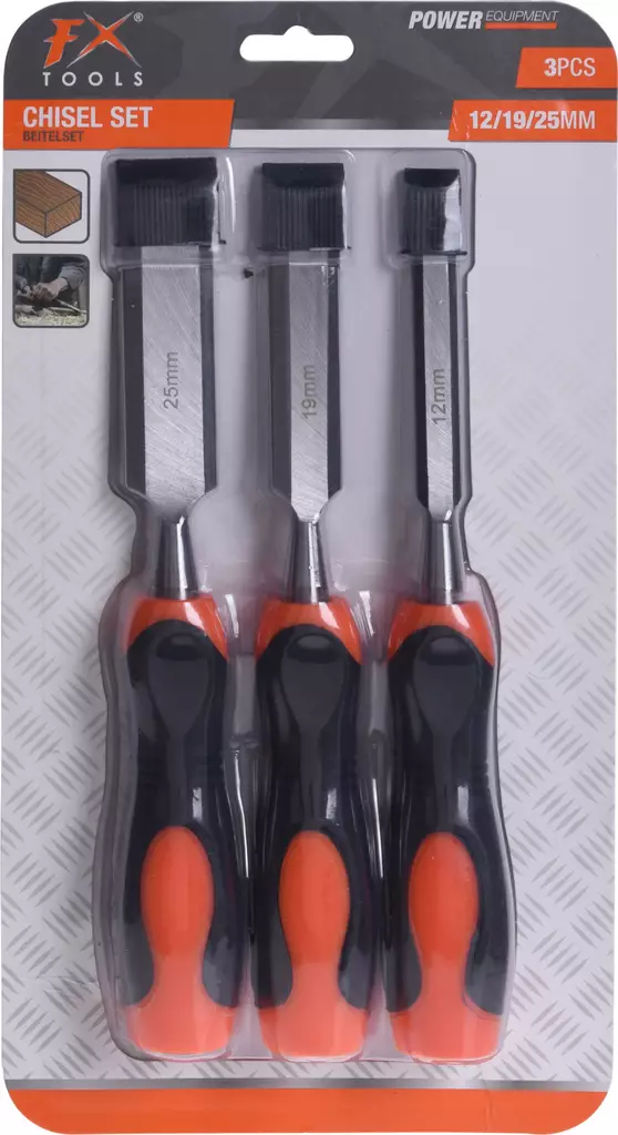 Puutalttasarja 3-osainen - Taltat ja piikit - 8719987336300 - 1