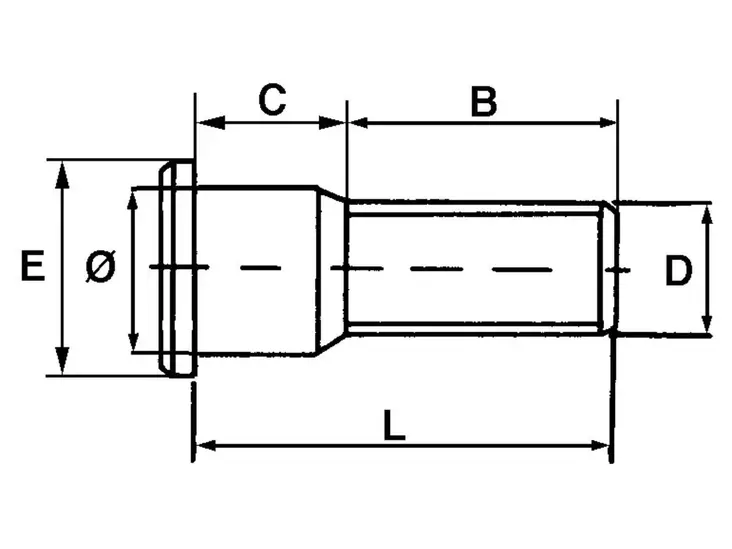 Pyörän pultti FAD M18x1.5x62 jarrunap. - Perävaunun pyörät - 5700036513950 - 1