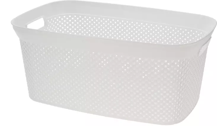 Pyykkikori kantokahvoilla valkea - Pyykkäys - 8720573156790 - 1