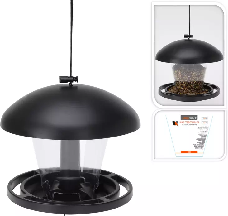 Ruokinta-automaatti linnuille musta - Lintulaudat ja -pöntöt - 8720573425230 - 1