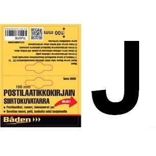 Tarrakirjain J 100 mm - Postilaatikot ja numerot - 6438152088470 - 1