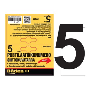 Tarranumero 5 50 mm - Postilaatikot ja numerot - 6438152088890 - 1