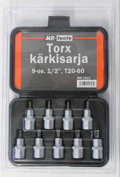 Torxkärkisarja 9-os. 1/2" - Ruuvimeisselit ja -sarjat - 6430032153070 - 1
