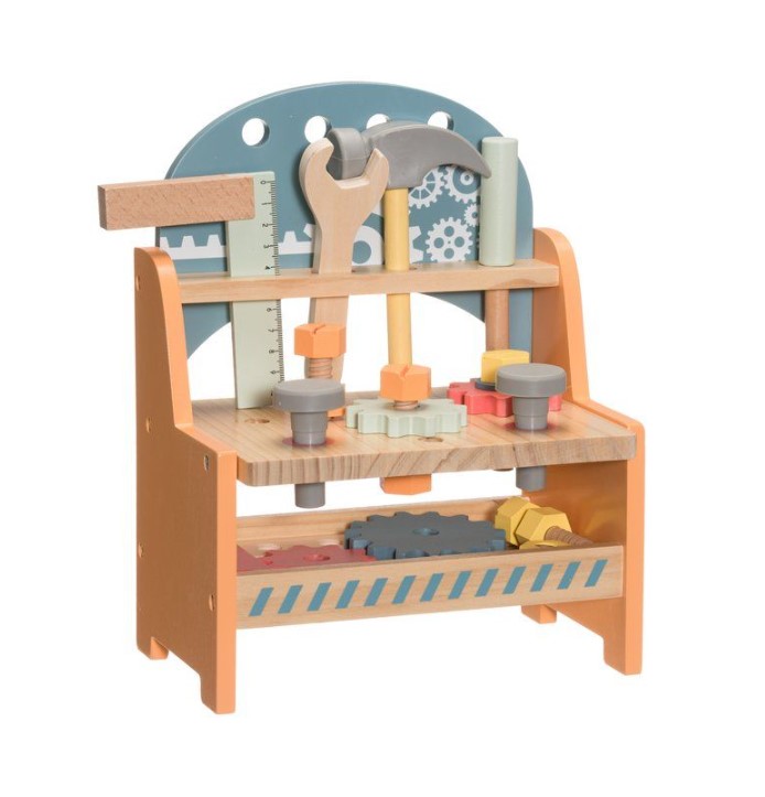 Työkalupenkki leikkisetti puinen - Sisälelut - 6410416302300 - 1