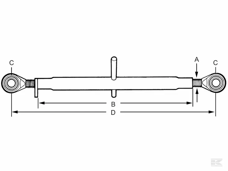 Työntövarsi HD kat. 2-2, 425-625 mm M30x3,5 - Veto- ja työntövarret - 8716106069590 - 1