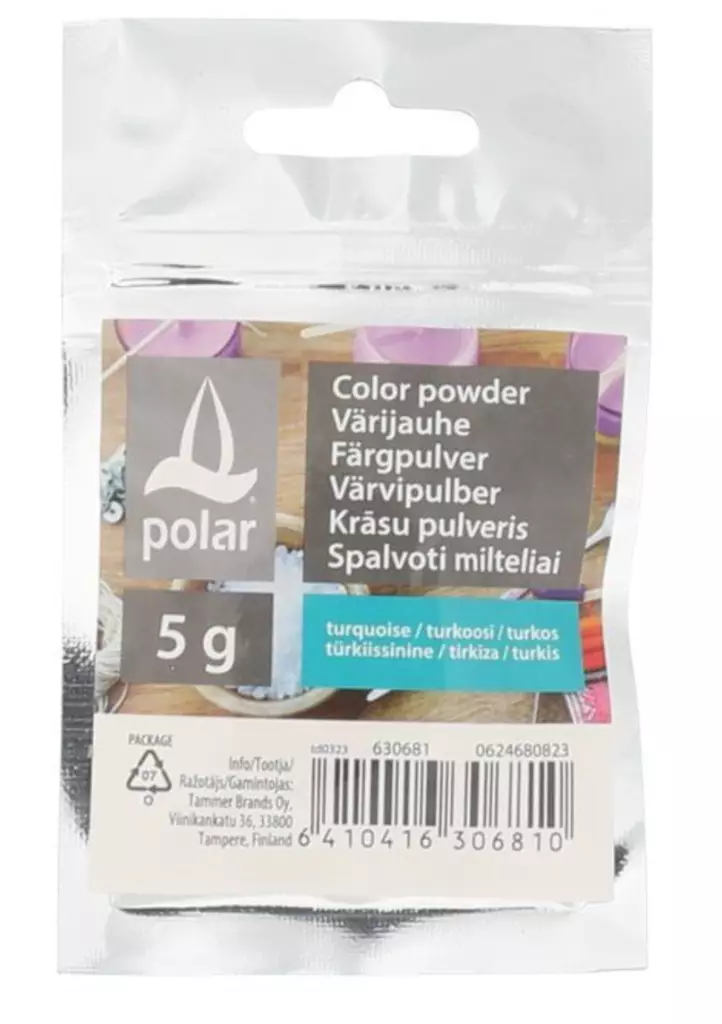 Värijauhe kynttilänvalmistukseen 5 g turkoosi - Askartelutarvikkeet - 6410416306810 - 1