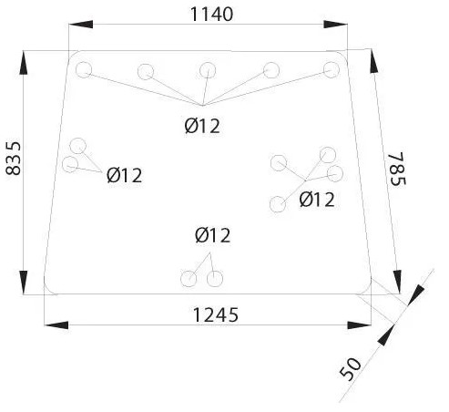 Takalasi, ylempi (JD L36606) - Ohjaamon lasit - 3660980006460 - 1
