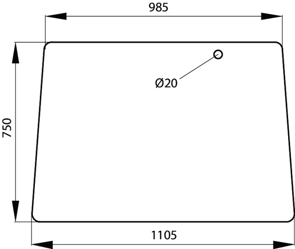 Tuulilasi, ylempi (Fendt 178810111110) - Ohjaamon lasit - 3660980020220 - 1