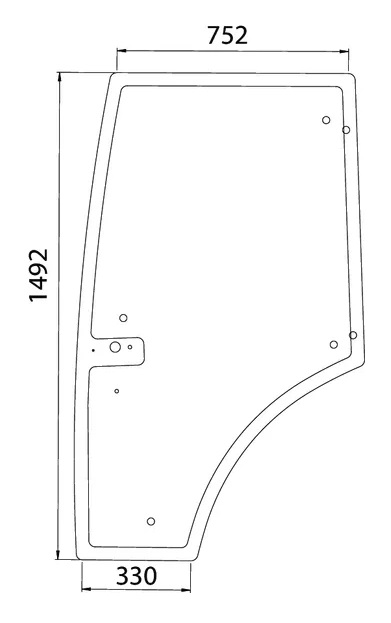 Ovilasi, vasen (Claas 7700073324) - Ohjaamon lasit - 3660980061360 - 1