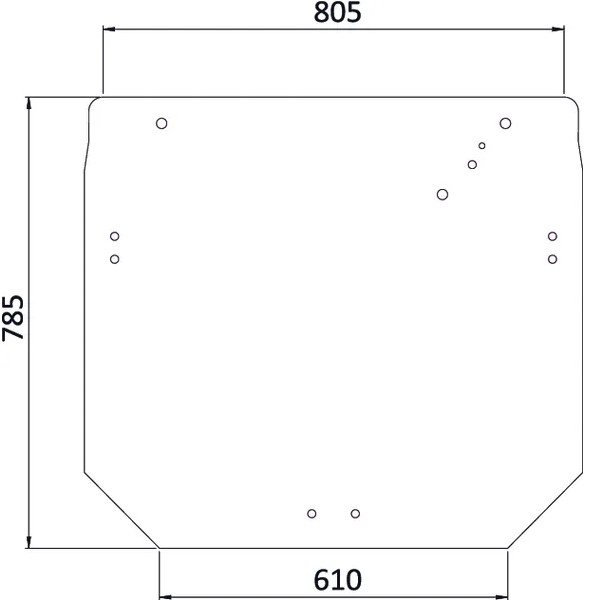 Takalasi, ylempi (JD R206835) - Ohjaamon lasit - 3660980065450 - 1