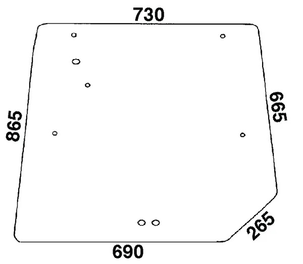 Takalasi (MF 3715438M1) - Ohjaamon lasit - 5700032539510 - 1