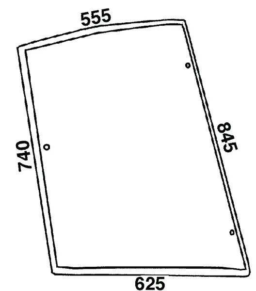 Kulmalasi, vasen (MF 3902130M1) - Ohjaamon lasit - 5700032539640 - 1