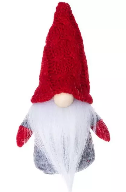 Tonttu neulelakki 15 cm punainen - Joulukoristeet - 6410416377810 - 1