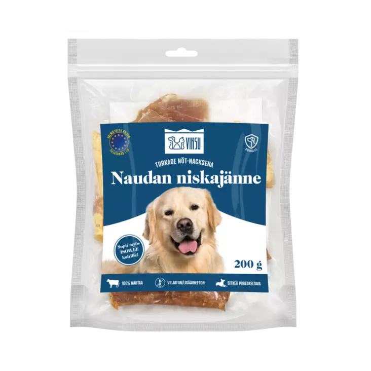 Viksu koiralle naudan niskajänne 200g - Koiranruoka - 6417783186250 - 1
