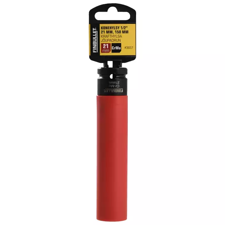 Konehylsy 1/2" 21mm 150 mm long Cr-Mo Red - Hylsyt ja -sarjat - 6438152036570 - 1