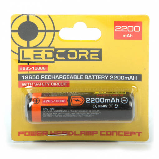 LedCore 2200mAh akku ylilataussuojalla - Otsa- ja käsivalaisimet - 6438212056760 - 1