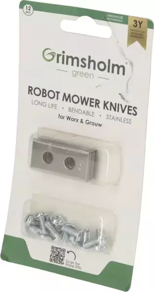 Robottiruohonleikkurin varaterät Grouw / Worx 12 kpl - Ruohonleikkurit - 7350076761200 - 1