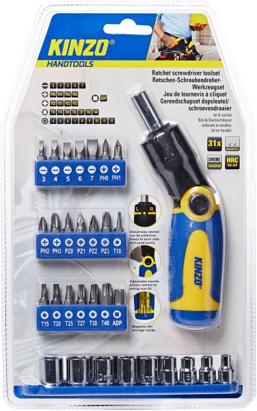 Kinzo ruuviväännin 31-os. - Ruuvauskärjet ja -sarjat - 8711252542010 - 1