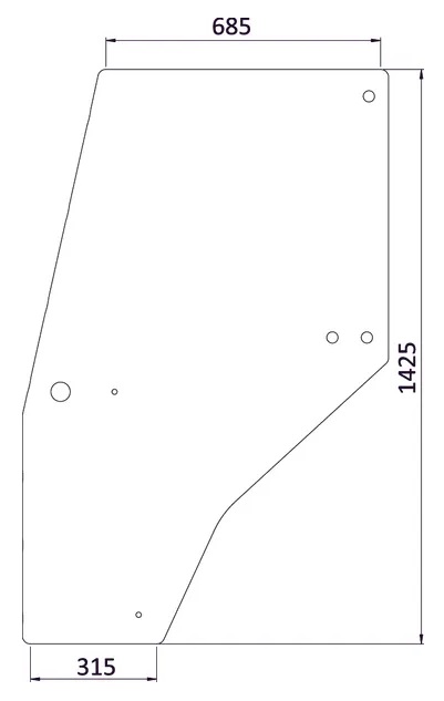Ovilasi, oikea (Case IH 144969A1) - Ohjaamon lasit - 8716106314850 - 1