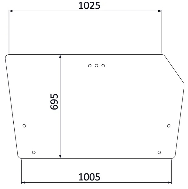Takalasi, ylempi (Deutz-Fahr 04352383) - Ohjaamon lasit - 8716106434640 - 1
