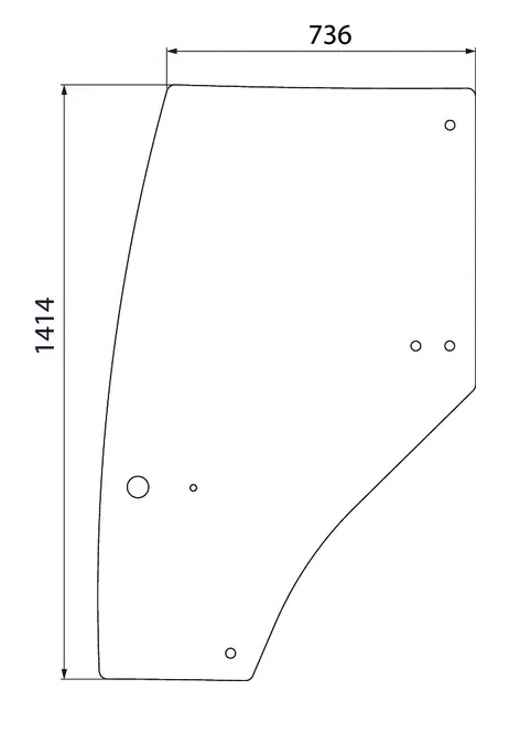 Ovilasi, vasen (Case IH 192003A6) - Ohjaamon lasit - 8716106798780 - 1