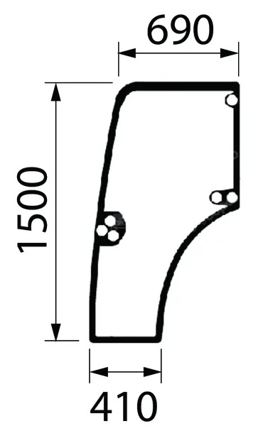 Ovilasi, vasen (NH 87301768) - Ohjaamon lasit - 8719607177450 - 1