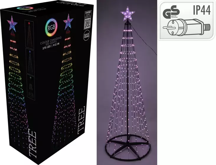 Valokuusi 210cm 370 led RGB musta - Tunnelmavalot - 8721037148870 - 1