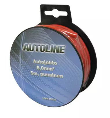 Autojohto 6,0 mm2 5m punainen - Autosähkötarvikkeet - 6438255190230 - 1