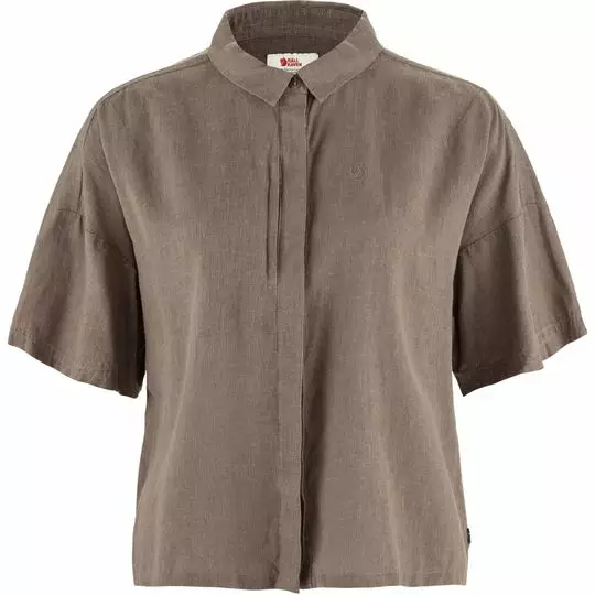 Fjällräven Övik Hemp Camp Shirt SS W kauluspaita - Retkeilyasusteet - 7323451086960 - 1